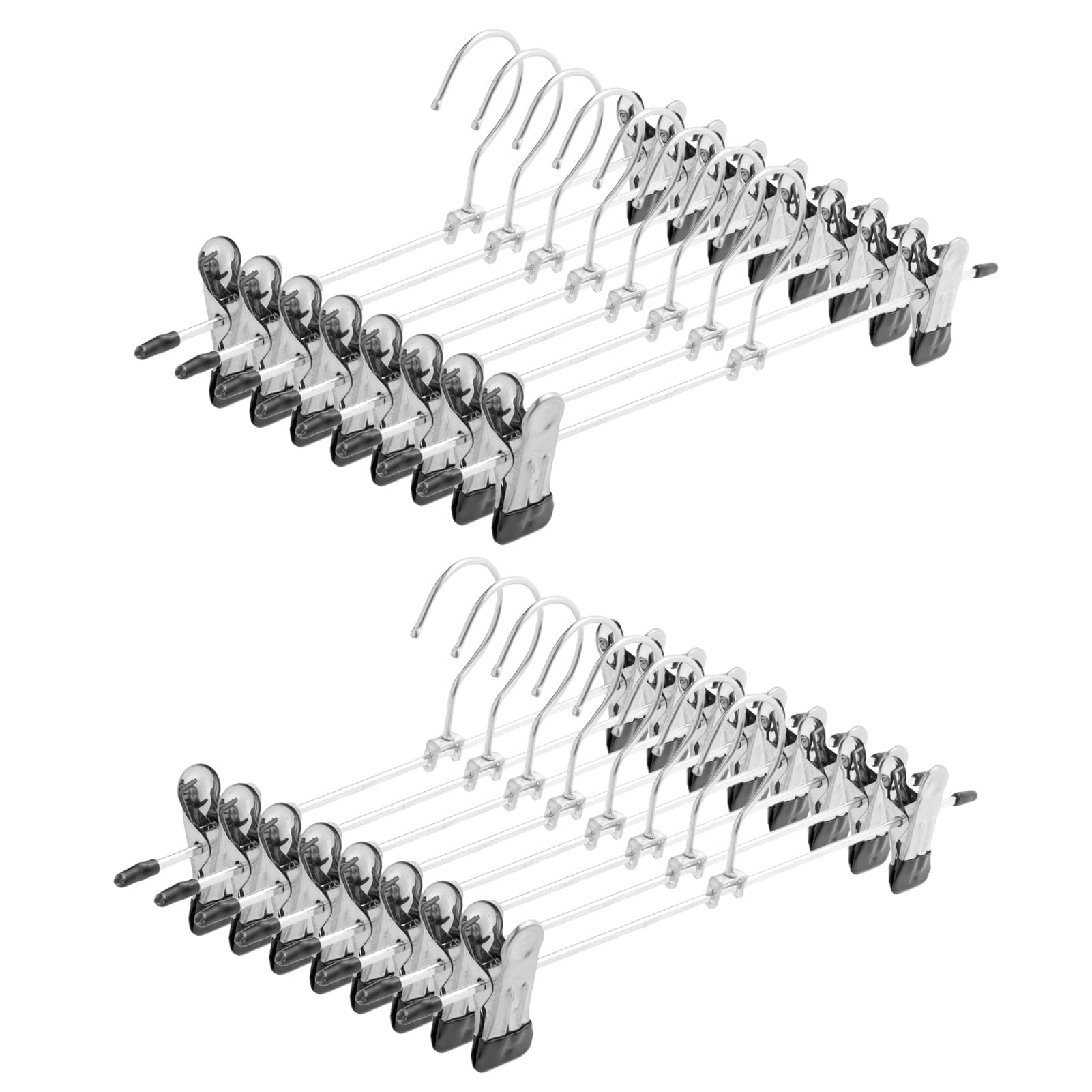 Lumikrypt 20 Pack Pants Hangers Space Saving, Stainless Steel Clothes Hangers with Adjustable Clips, Metal Pants Hangers for Shorts, Skirt, Bottoms, Jeans - Walmart.com