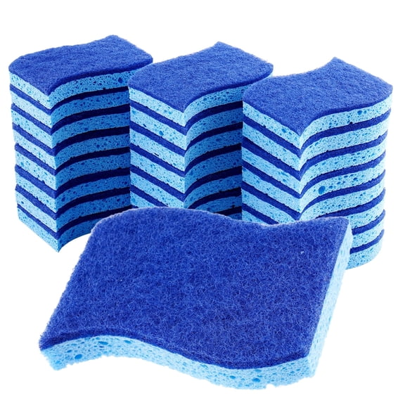 Lumikrypt 24 Pack Non Scratch Scrub Sponge, Dual-Sided Dishwashing Sponge for Kitchen and Household, Scratch-free Dish Scrubber for Nonstick Pots and Pans