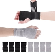 Lumikrypt 4 Pair Carpal Tunnel Wrist Brace, Wrist Support with Elastic Strap for Carpal Tunnel, Arthritis, Tendonitis Pain Relief, Elastic Wrist Band for Men and Women, Right & Left Hand