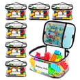 thumbnail image 1 of Lumikrypt 6 Pack Clear Toy Storage Bags with Name Tag & Manual Pocket, Waterproof Transparent PVC Toy Organizer Bags with Zipper for Board Games, Building Blocks, Puzzles, 1 of 7