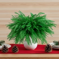 Lumikrypt 6 Pcs 18" Christmas Norfolk Pine Branches, Artificial Xmas Branches Plants Pine Needles, Fake Greenery Norfolk Pines Stems Sprigs for DIY Crafts Xmas Wreath Garland Home Decor