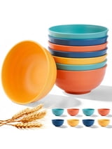 Lumikrypt 8Pcs 40oz Large Cereal Bowls Set, Unbreakable Reusable Plastic Wheat Straw Bowls, Anti-Scald Soup Bowls, Microwave & Dishwasher Safe Bowls for Kitchen, Salad, Soup, Multicolor