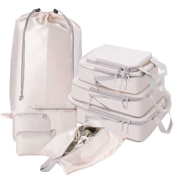 Lumikrypt 9 Set Compression Packing Cubes for Travel, Expandable Compression Cubes, Space Saving Luggage Organizers for Suitcases