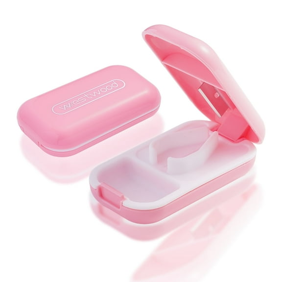 Lumikrypt Pill Cutter, Pill Splitter for Small or Large Pills in Half, Portable Pill Cutter Cuts Pills, Vitamins, Tablets (Pink)