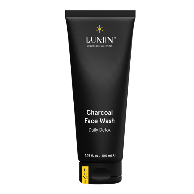Lumin Men's Skincare Charcoal Face Wash, Deep Cleaning Facial Cleanser, 3.38 oz