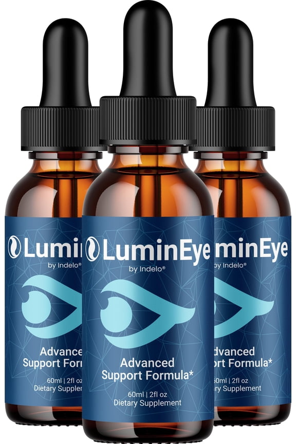 LuminEye Drops Eye Support Supplement LuminEye Liquid Vitamins Healthy Vision Support, 3 Pack, 3 Month Supply