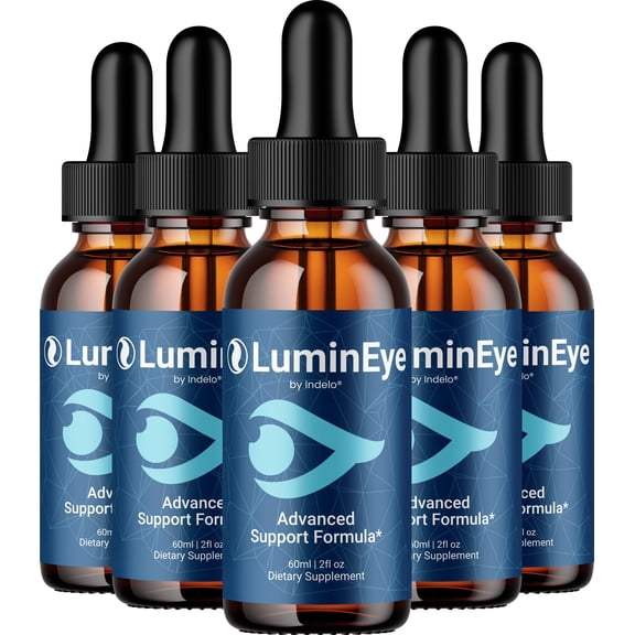 LuminEye Drops Eye Support Supplement LuminEye Liquid Vitamins Healthy Vision Support, 5 Pack, 5 Month Supply