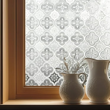 OHTMERU Decorative Stained Glass Window Privacy Film, 17.5 x 118.1 Inches