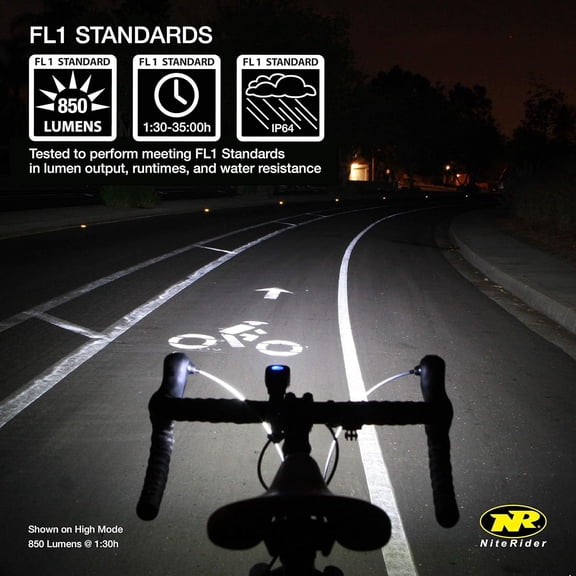 Lumina  850 Front Bike Light - Black, 6783 - LED USB Rechargeable Water Resistant for Mountain Road Commuting City Urban Cycling Safety