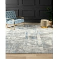 thumbnail image 1 of Lumina High-Low Pile Abstract Area Rug Greys/Azure 2' X 3' 2' x 3' Entryway, Bathroom, Bedroom Blue, Off-White, Grey, 1 of 3