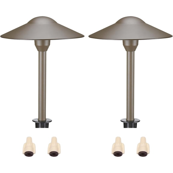 Lumina Lighting 4W Landscape Lighting 12V Lights Low Voltage Path Warm White Waterproof Outdoor Replaceable G4 LED Bulb for Garden Pathway Lawn Yard (Bronze) (2-Pack)