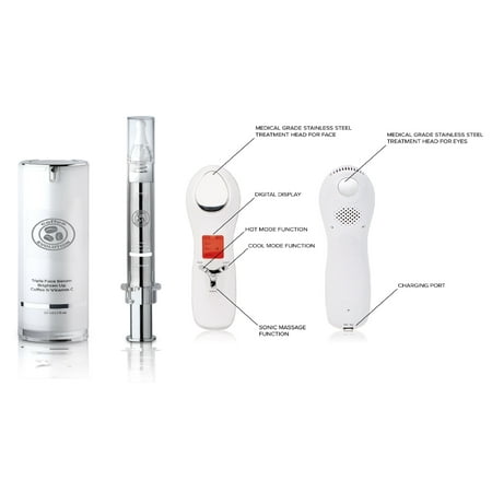 Lumina NRG Brightening Vitamin C- 2 Piece Set + Non surgical Anti aging Ultrasonic cream infuser