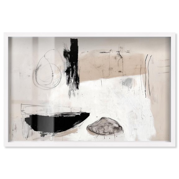 Lumina Neutralis III Shadowbox Print Minimalist Art by Art Remedy, White Frame, 36 x 24