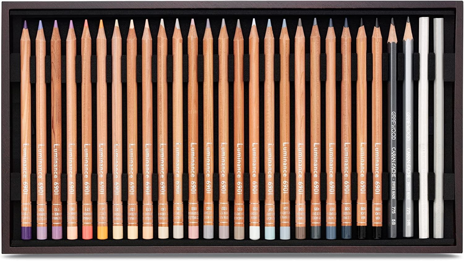 Luminance 6901 Clr Pencil Set Of 76 Wood Box