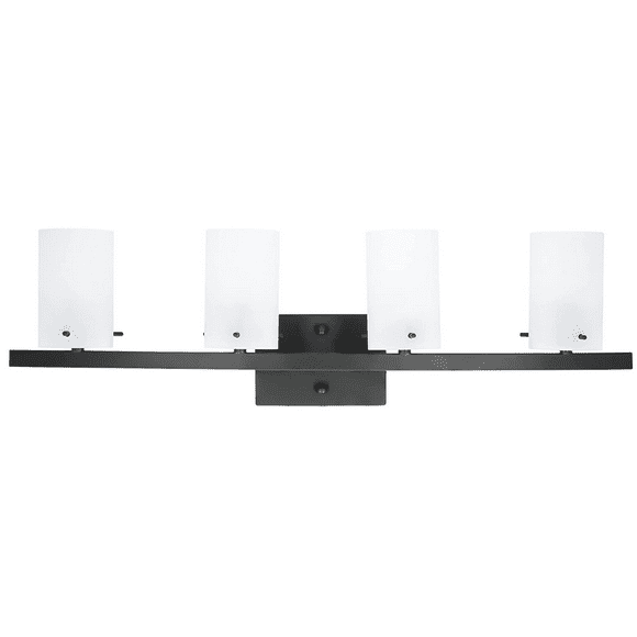 Luminance Boca Vanity Light Wall Sconce | Modern Black Bathroom Decor Fixture for Over Sink and Above Mirror Damp Rated, 4-Light F2534-31