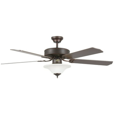 Luminance Concord Fans 52HES5ORB-MB-LED-WH 52 Inch Heritage Square Fan 3 Light, Bowl Glass ORB with Oil Rubbed Bronze Finish