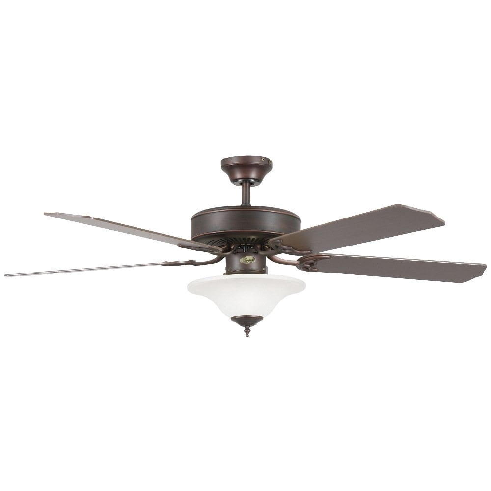 52HES5ORB-MB-LED-WH-Concord Fans-Heritage Square - 52 Inch 5 Blade Ceiling Fan with Light Kit   Oil Rubbed Bronze Finish with Oil Rubbed Bronze Blade