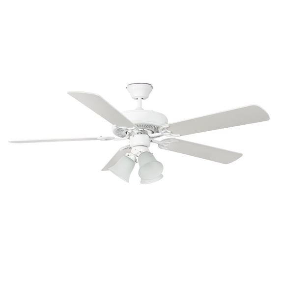 52HA5WH-MB-LED-Concord Fans-Home Air - 52 Inch 5 Blade Ceiling Fan with Light Kit White Finish with White Blade Finish with Frosted Ribbed Glass