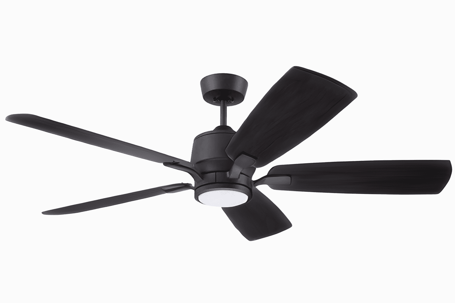 Luminance Kathy Ireland Home Ion Eco LED 72" Ceiling Fan with DC Motor | Hanging Fixture Dimmable Light Kit, Wall Control, Downrod Mount | Graphite with Charcoal Solid Wood Blades