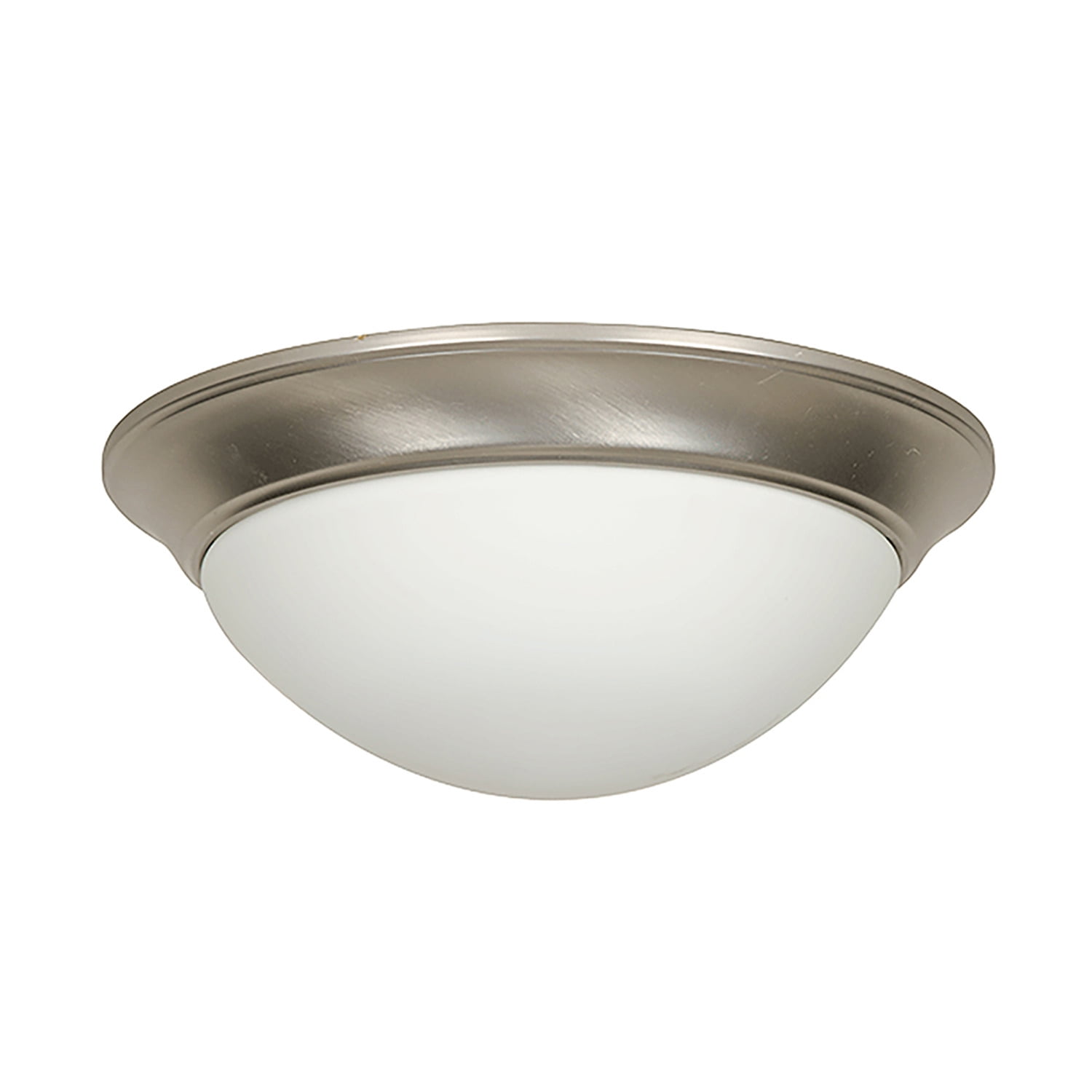 F7179-53-Sunset Lighting-Three Light Twist-On Flush Mount   Satin Nickel Finish with Satin Opal Glass