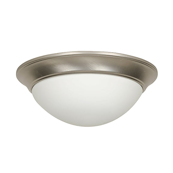 F7179-53-Sunset Lighting-Three Light Twist-On Flush Mount   Satin Nickel Finish with Satin Opal Glass