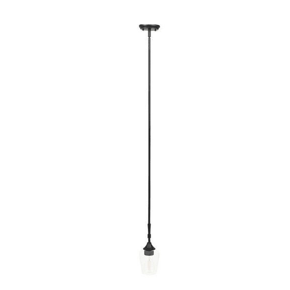 Luminance Mini Black Pendant Lighting for Kitchen Island | Hanging Ceiling Fixture with Adjustable Length and Clear Glass Shade F27041-31