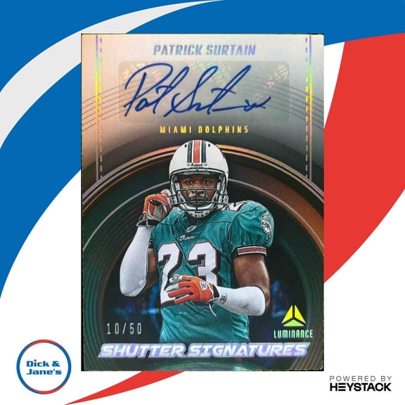 Panini Luminance Patrick Surtain Miami Dolphins Shutter Signatures Gold Auto SS-PSN Football Card