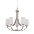 thumbnail image 1 of F18005-80-Sunset Lighting-Dalton - 5 Light Chandelier   Bright Satin Nickel Finish with Opal Etched Glass, 1 of 2