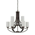 thumbnail image 1 of F18009-64-Sunset Lighting-Dalton - 9 Light Chandelier   Provincial Bronze Finish with Opal Etched Glass, 1 of 5