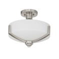 thumbnail image 1 of F22006-80-Sunset Lighting-Hadley - 3 Light Semi-Flush Mount   Bright Satin Nickel Finish with Opal, 1 of 4