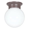 thumbnail image 1 of F2203-53-Sunset Lighting-One Light Globe Flush Mount   Satin Nickel Finish with Opal Glass, 1 of 3
