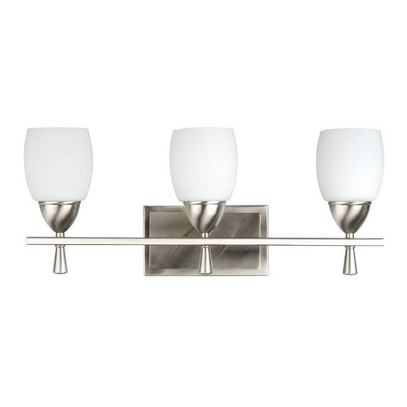 F2297-80-LED-JA8-Sunset Lighting-Bristol - 23.75 Inch 24W LED Bath Vanity Bright Satin Nickel Finish with Opal Glass