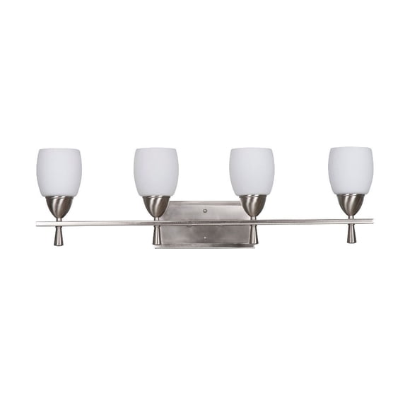 F2299-80-LED-JA8-Sunset Lighting-Bristol - 33.25 Inch 32W LED Bath Vanity Bright Satin Nickel Finish with Opal Glass