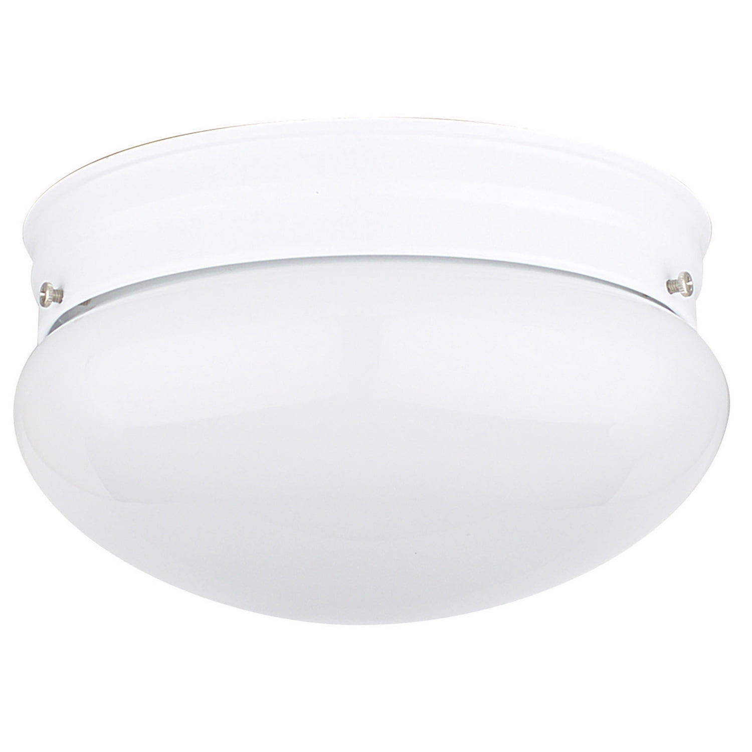 White Glass 2-Light Flush Mount Ceiling Fixture