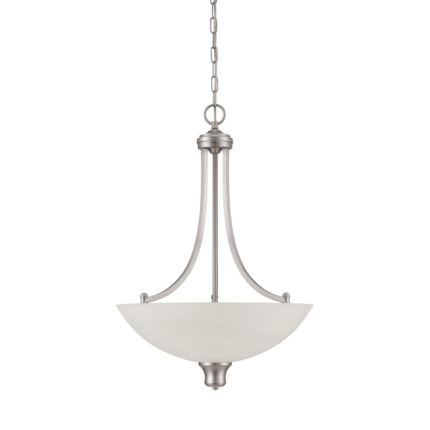 Luminance Sunset Lighting F5433-53 Three Light Alton Pendant - Faux  Alabaster Glass, Dimmable - with Bright Satin Nickel Finish - Walmart.com, image size:1500x1500