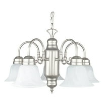 Luminance Sunset Lighting F6316-53 Five Light Down Chandelier, Dimmable with Satin Nickel Finish