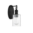 thumbnail image 1 of F6871-31-Sunset Lighting-Clyde - 1 Light Wall Sconce   Black Finish with Clear Seedy Glass, 1 of 1