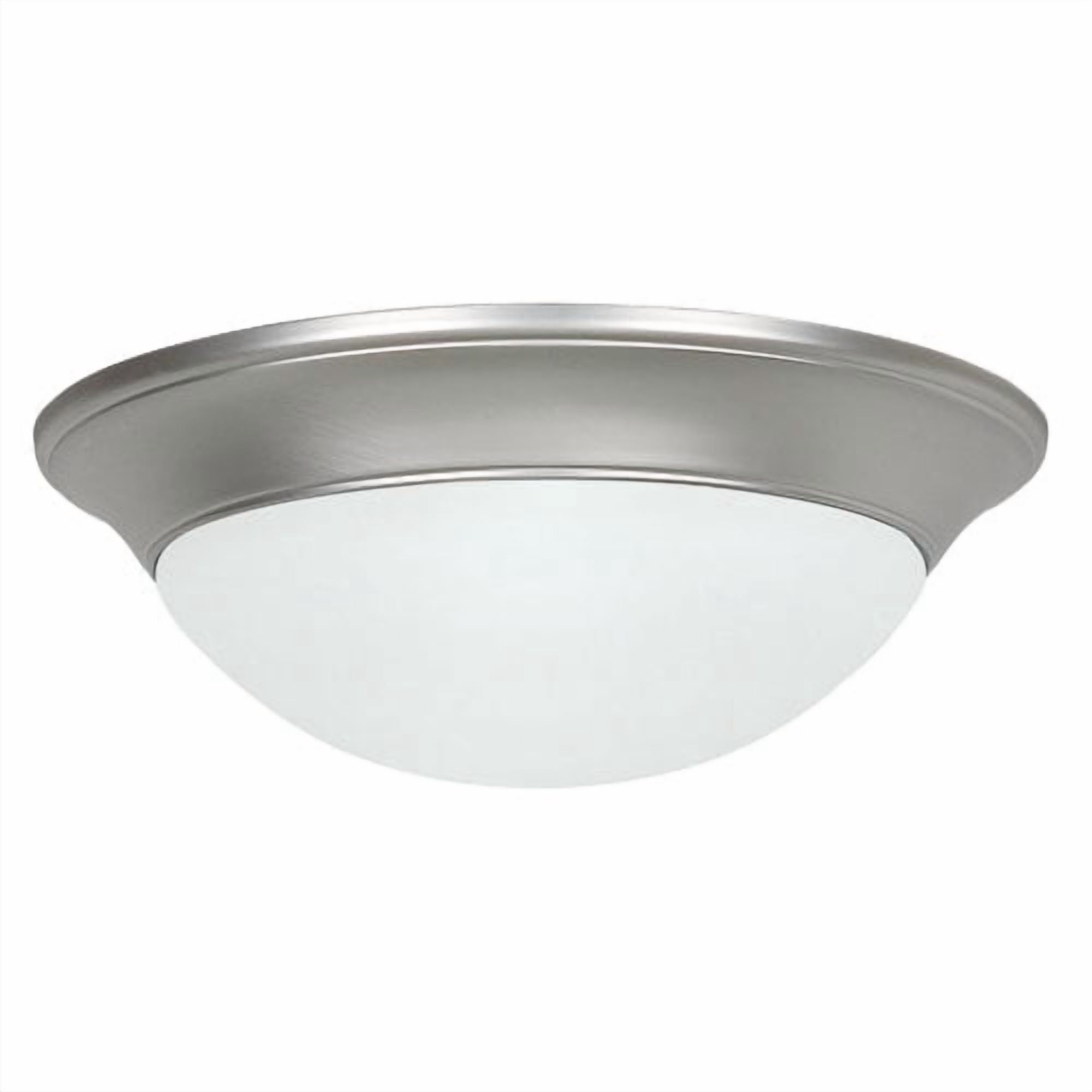 Luminance Sunset Lighting F7175-53 Two Light Flush Mount - Twist on Satin Opal, Dimmable - with Satin Nickel Finish