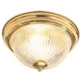 thumbnail image 1 of F7500-10-Sunset Lighting-Two Light Convertible Flush Mount   Polished Brass Finish with Clear Prismatic Glass, 1 of 5