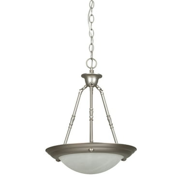 Luminance Sunset Lighting F7676-53 Two Light Bowl Pendant - Glass, Dimmable - with Faux Alabaster Finish