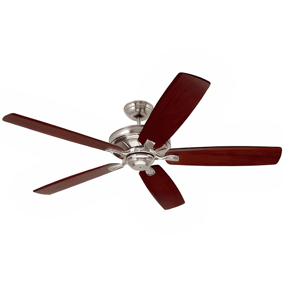 Luminance kathy ireland HOME Carrera Grande Eco 72" Ceiling Fan Fixture Brushed Steel with Walnut Blades, 6-Speed Wall Control and Downrod | Energy Star Rated Motor | Light Kit Adaptable