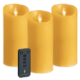 thumbnail image 1 of Luminara 3-Piece Flameless 6.5" Pillar Candles with Remote (Ochre), 1 of 1