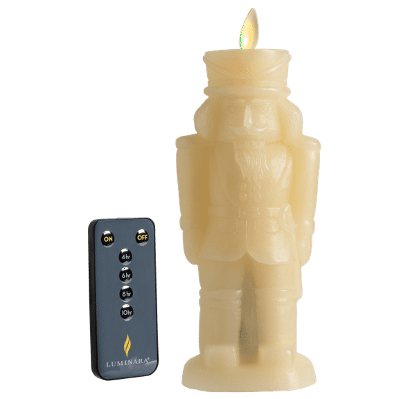 Luminara 8" Nutcracker Figural Flameless Candle (Ivory)