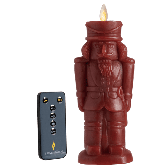 Luminara 8" Nutcracker Figural Flameless Candle (Red)