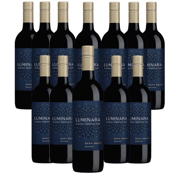 Luminara Alcohol-Removed Red Blend – Premium Non-Alcoholic Red Wine from Napa Valley – 750ml Bottle - 12 Pack
