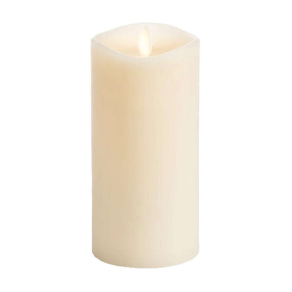 Luminara Flameless Candle: 360 Degree Top, Vanilla Scented Moving Flame Candle with Timer (6" Ivory)