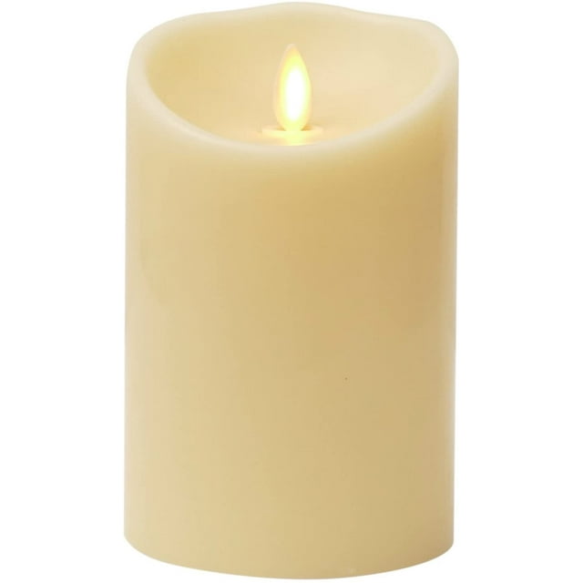 Luminara Flameless Candle Moving Flame Candle with Timer (5" Ivory
