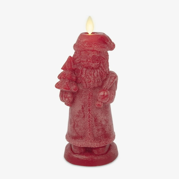 Luminara - Flameless Holiday LED Candle Battery Operated Moving Flame - Red Santa - Pack of 1-3x7 - Unscented Indoor Realistic Flickering Safe