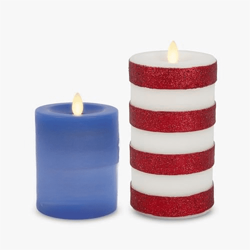 Luminara Flameless LED Stars & Stripes, 2 Patriotic Americana Pillar Candles, Timer, Remote Ready, American Flag Design for July 4th Memorial Day$$Tools & Hardware Other