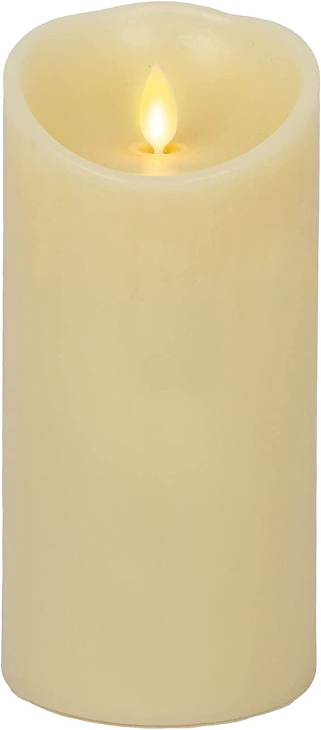 Luminara Battery Operated Wax Scented Candles Moving Flame Ivory Pillar Remote